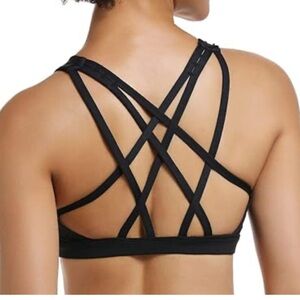 Lululemon Black Camo Strappy Sports Bra. Size 10